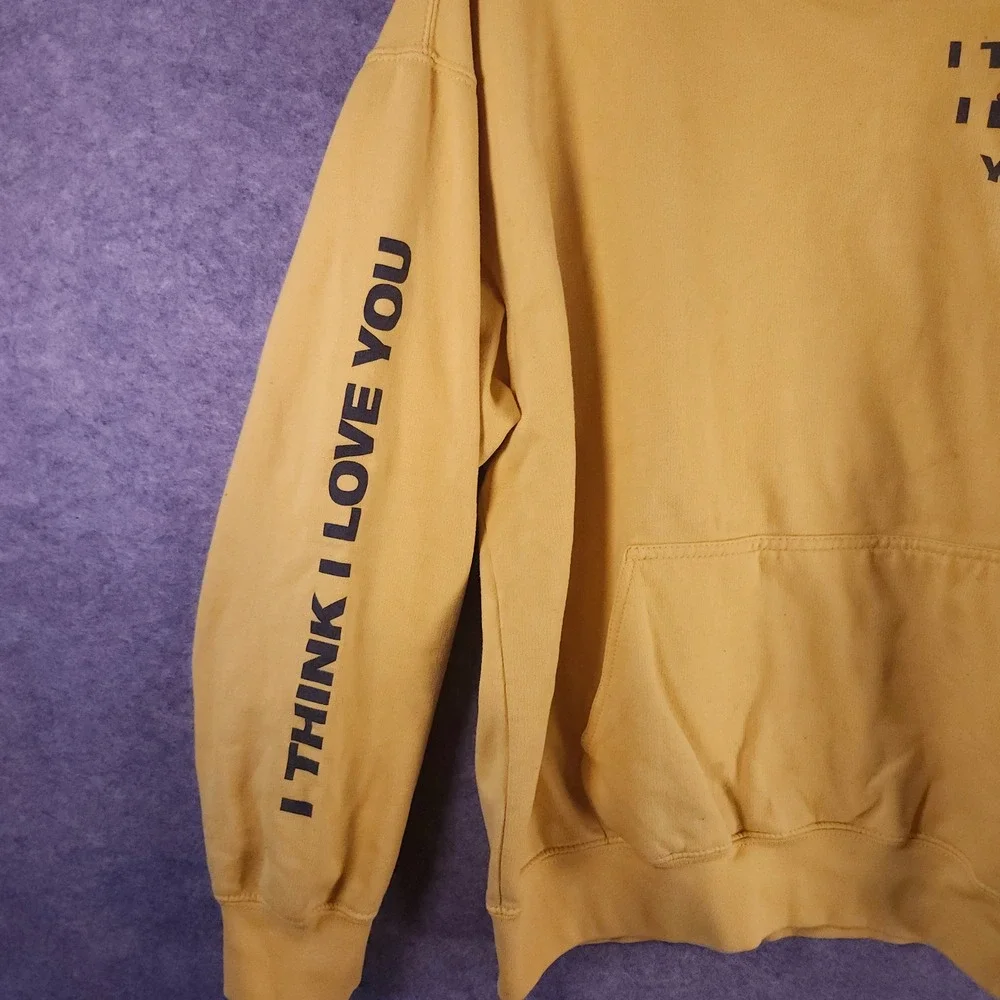 Yours Truly Yellow Phora I Think I Love You Rose Graphic Hoodie Men L Rare‎ Flaw